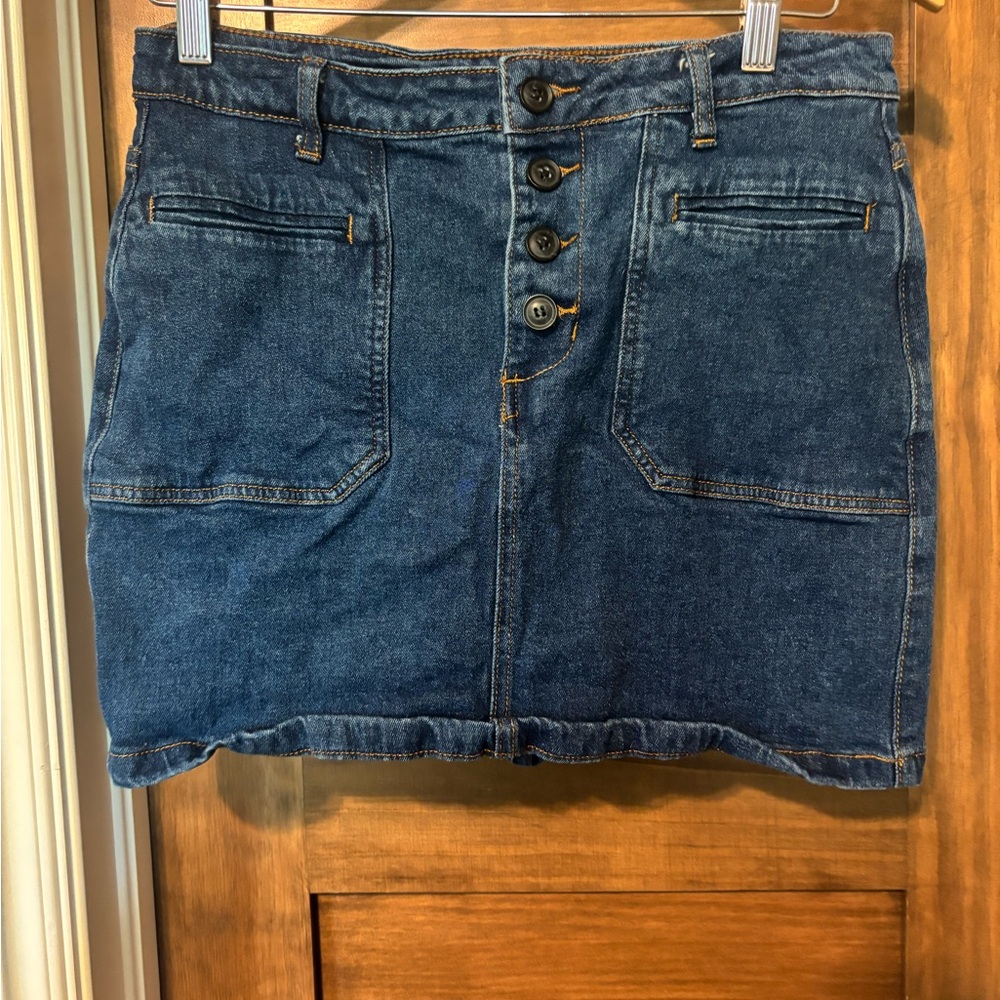 Newbury Kustom Dark Blue Denim Pencil Skirt